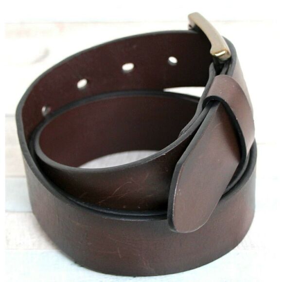 GOODFELLOW BROWN BONDED LEATHER 1 3/8"Wd CASUAL WOMEN'S BELT Sz M (44M - Picture 5 of 10